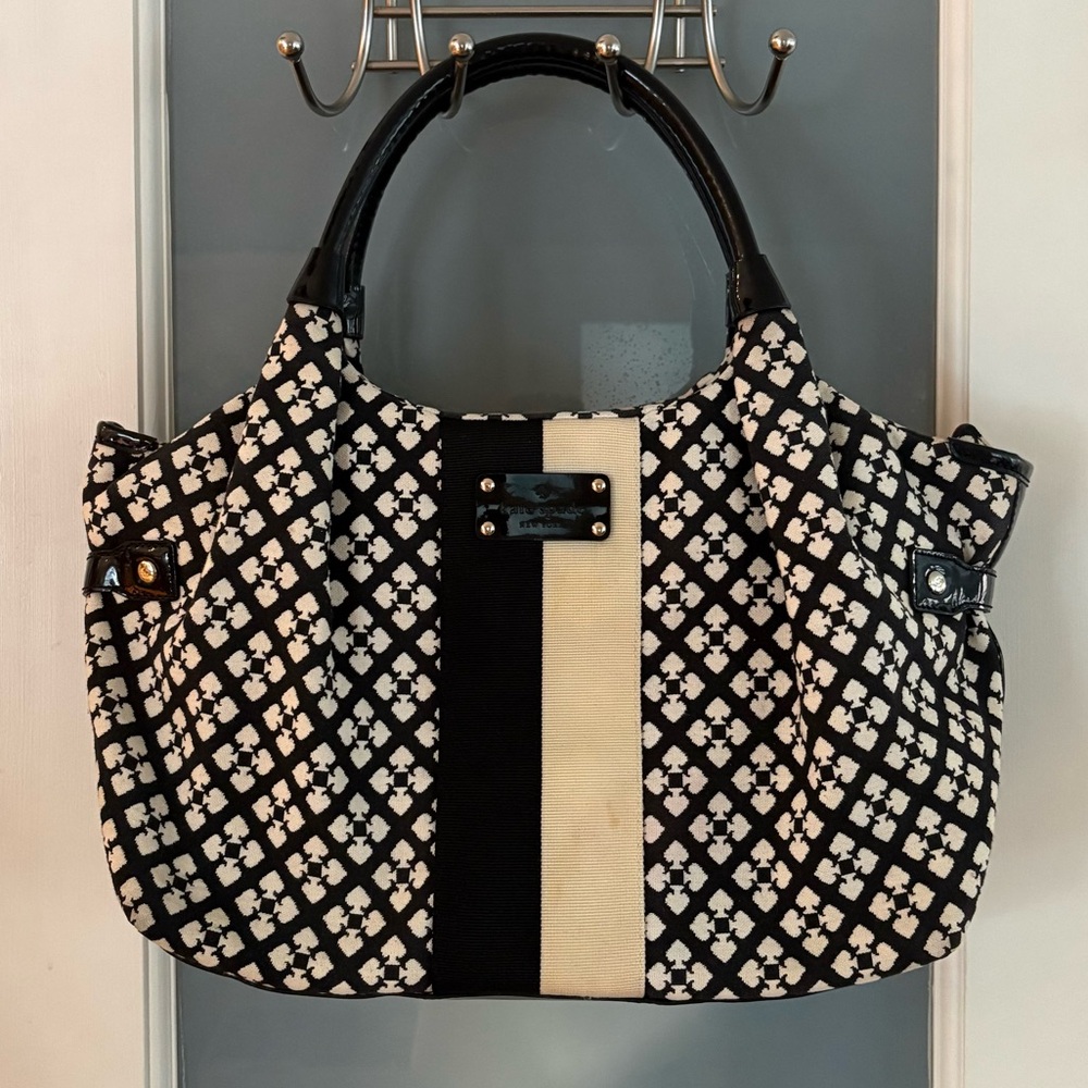 Vintage Kate Spade era, monogram jacquard shoulder bag